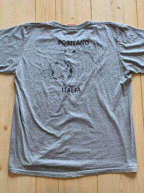 Vintage Y2K Positano Italia Italy Fish Outdoors Fishing Hunting T-Shirt XL